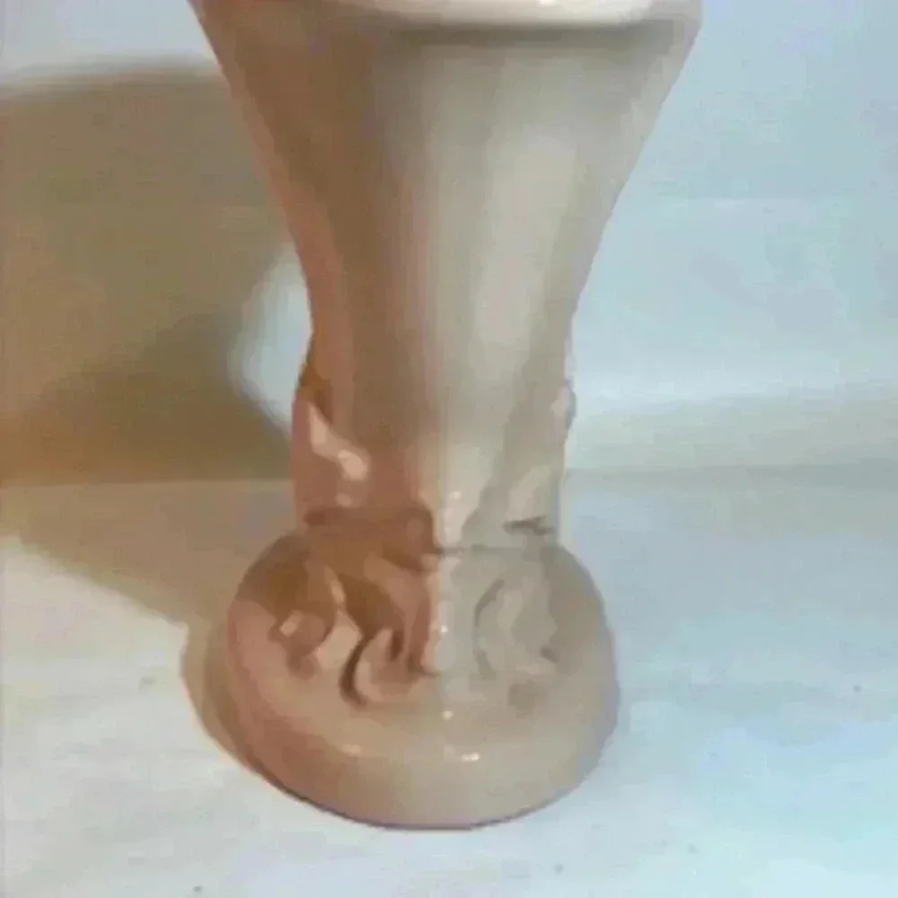 Pink Cornucopia Vintage Art Deco‎ Vase EUC